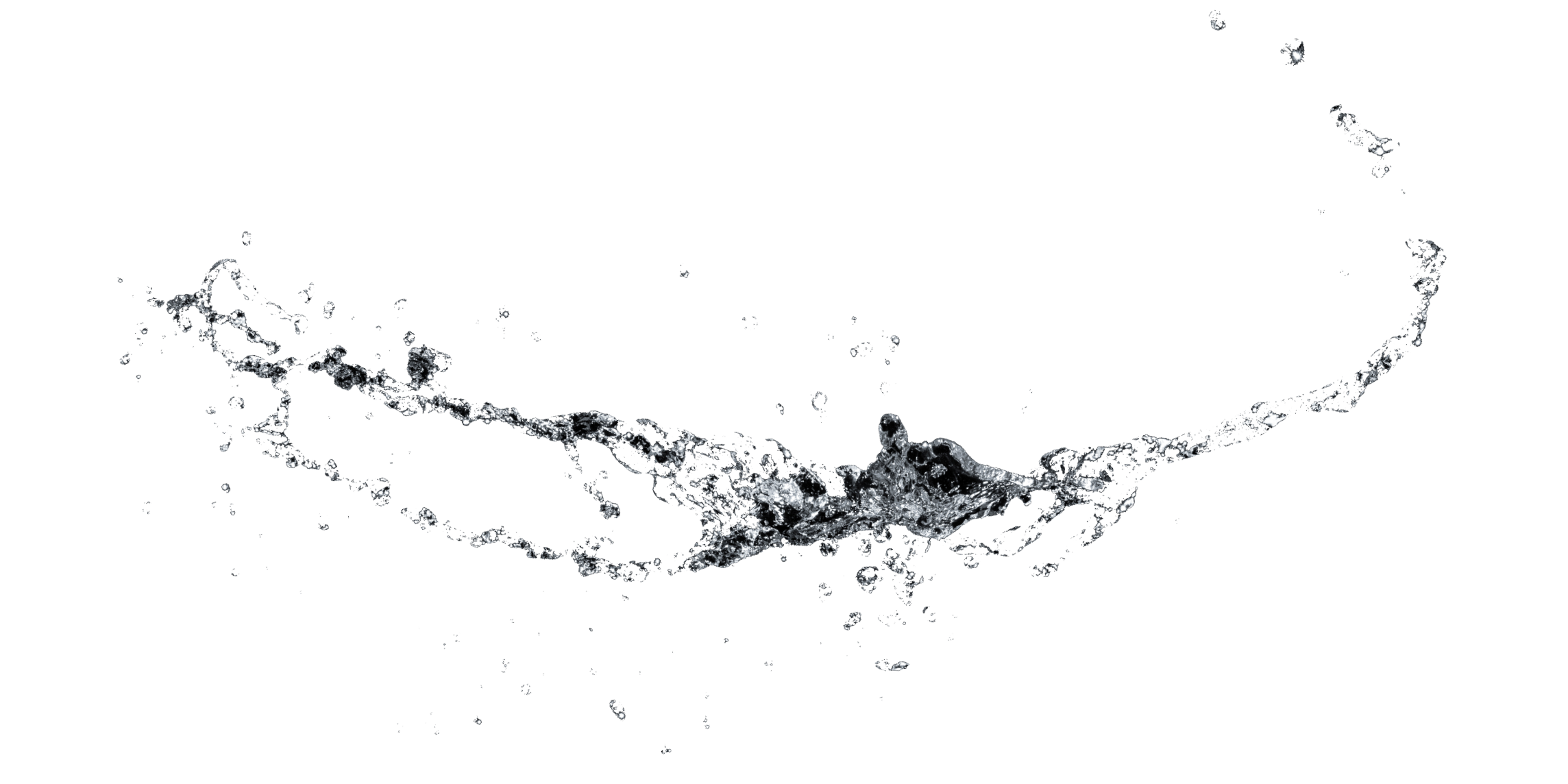 Visuel de splash translucide en forme de collier pour terminer la page Expertises Vidéos